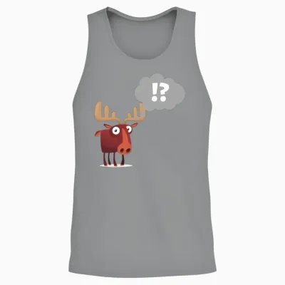 Funny Deer Design Unisex Tank Top - Sport Grey