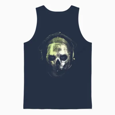 Call of Duty Ghost Skull Portrait Video Game Unisex Tank Top - Navy