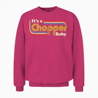 Chopper Baby - Custom Motorcycle Retro Gift for Bikers Unisex Sweatshirt - Heliconia