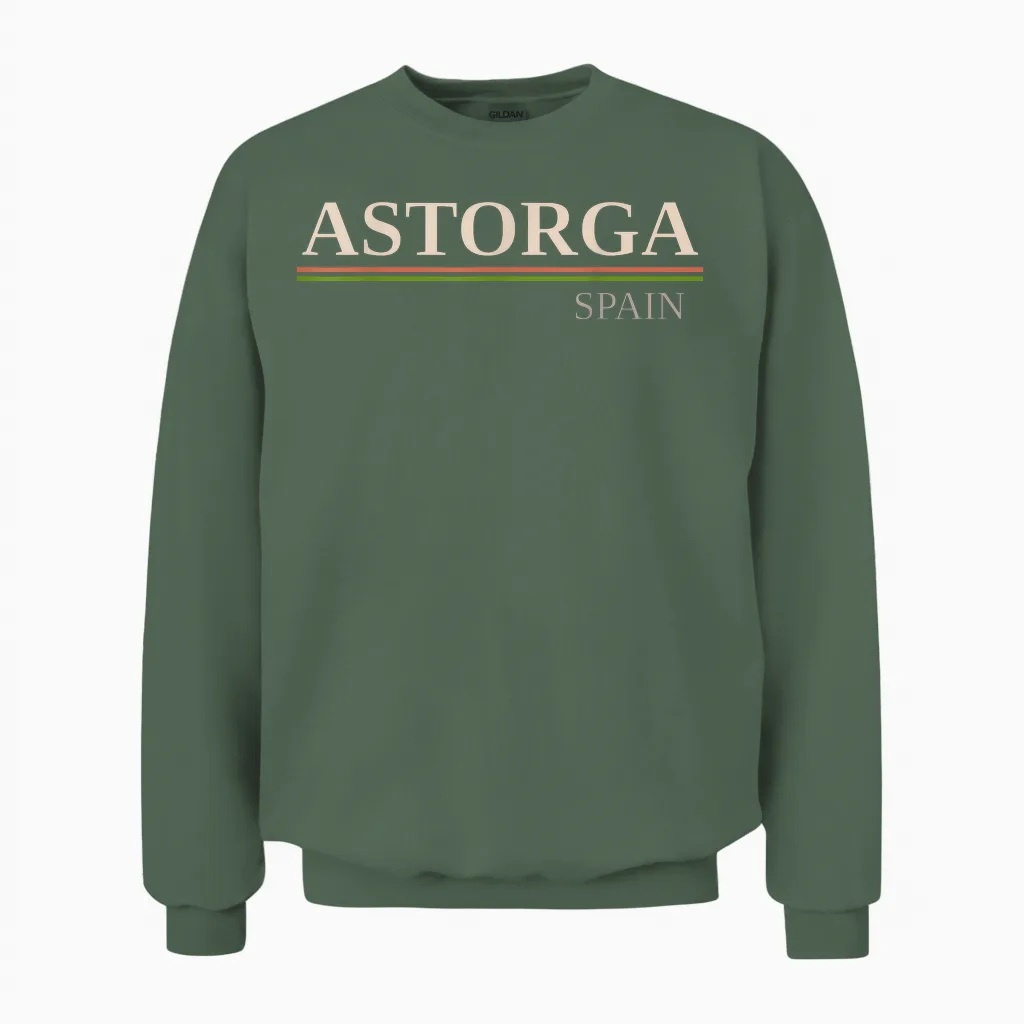 Astorga Espagne Unisex Sweatshirt in Military Green
