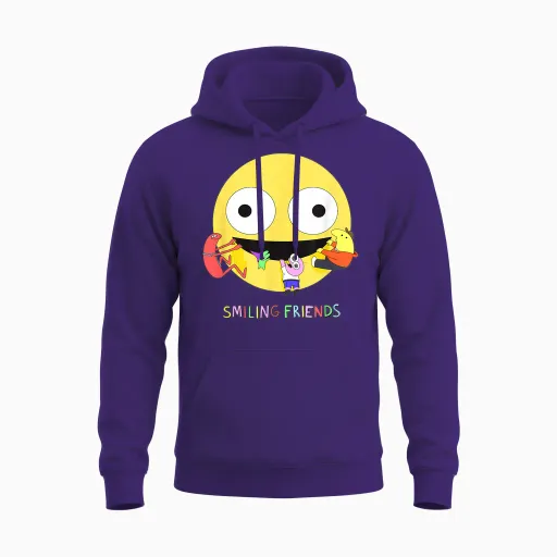 Smiling Friends Unisex Hoodie in Purple