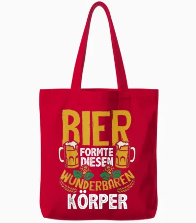Bier Formte Diesen Wunderbaren Körper Lustig Spruch Männer Tote Bags - Red