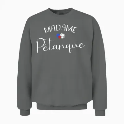Madame Pétanque 3 Balls French Colour T-Shirt, Black Unisex Sweatshirt - Graphite Heather