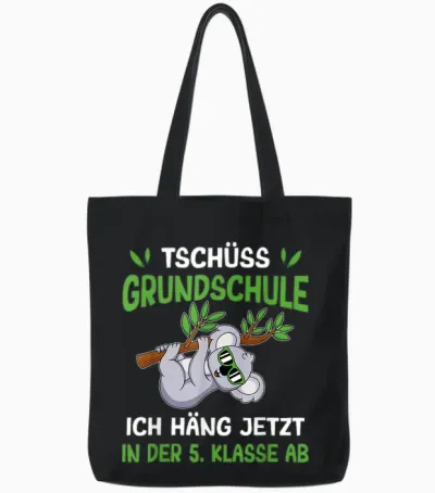Schulkind Koala Tschüss Grundschule Häng in Der 5. Klasse Tote Bags - Black