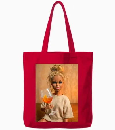 Disgusted Face Doll Meme Funny Orange Spritz Cocktail Fun Tote Bags - Red