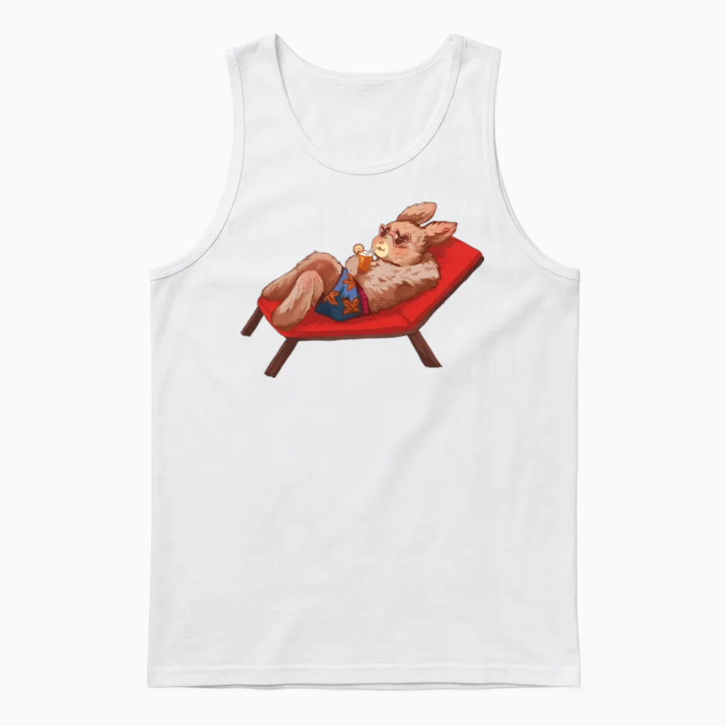 Bunny in Holiday Mood - Easter Unisex Tank Top in White