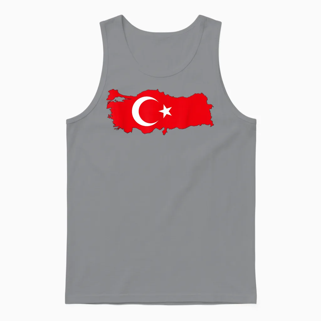 Türkei Flagge Türk Bayragi Herren Türkei Kinder Türkiye Unisex Tank Top in Sport Grey