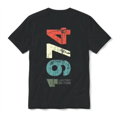 Since 1974 Year 1974 Retro 1974 Vintage 1974 Unisex T-Shirt - Black