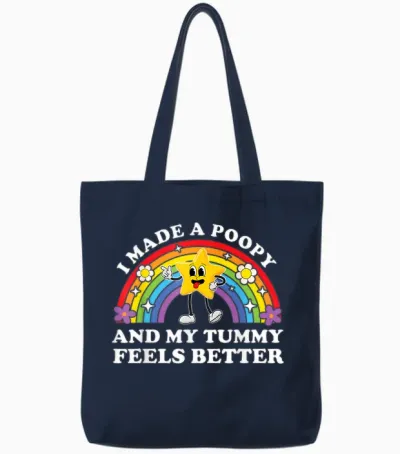I Made a Poopy Funny Inappropriate Vacation Swap Adult Tote Bags - Navy