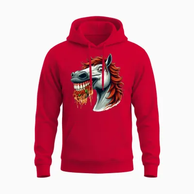 Pasta Lover Horse Unisex Hoodie - Red