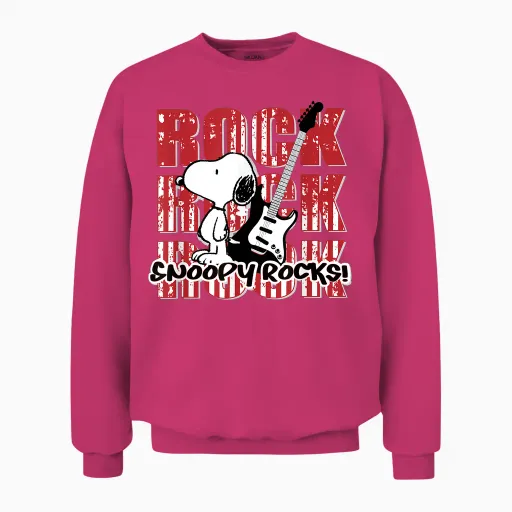 Peanuts Snoopy Rocks Unisex Sweatshirt - Heliconia