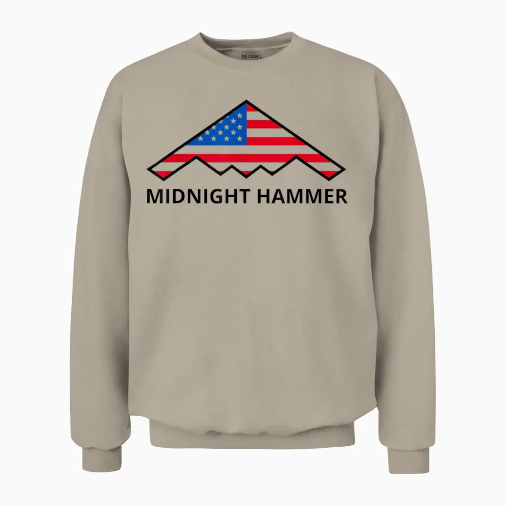 Midnight Hammer B-2 Stealth Jet Unisex Sweatshirt in Sand
