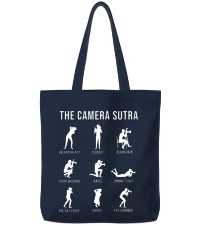Photographer, the Camera Sutra, Funny Giftidea Tote Bags - Navy