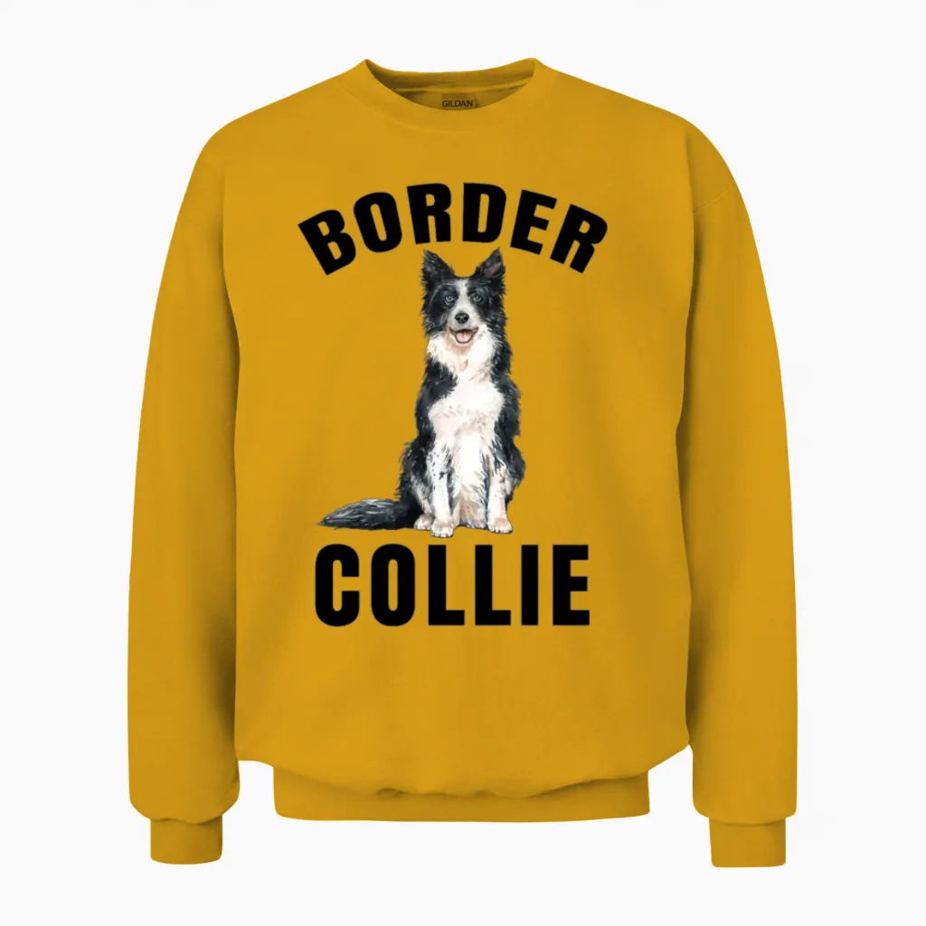 Border Collie Lover's - Gift Border Collie Unisex Sweatshirt in Gold