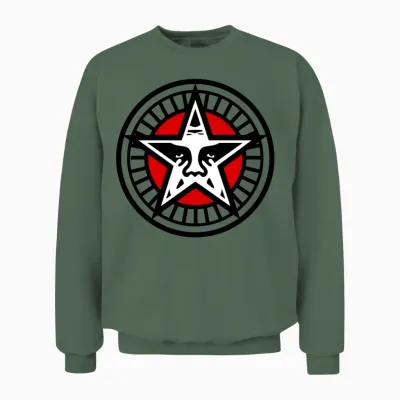Obey Star Face Unisex Sweatshirt - Military Green