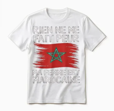 My Wife Is Moroccan Funny Gift Married Morocco Humour Unisex T-Shirt - White