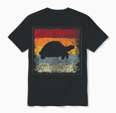 Turtle Retro Unisex T-Shirt - Black