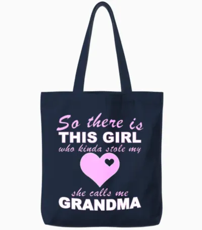 Grandma Granddaughter Tote Bags - Navy