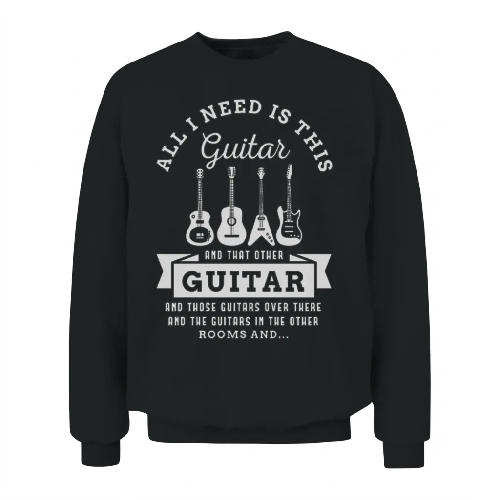 Guitar Design for a Guitar Player Unisex Sweatshirt - Black
