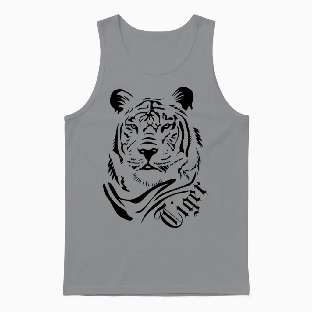 Tiger Unisex Tank Top in Sport Grey