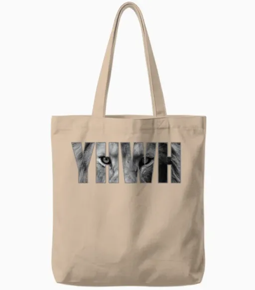 Yhwh Yahweh God Lion Gift Wildlife Tote Bags in Natural