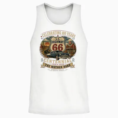 Vintage Highway 66 100 Year Centennial Anniversary Souvenir Unisex Tank Top - White