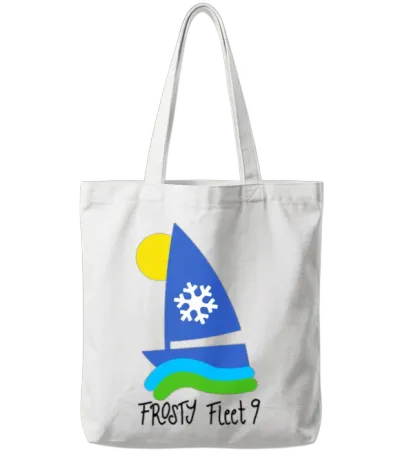 Frosty Fleet 9 - Large and Loud Tote Bags - White