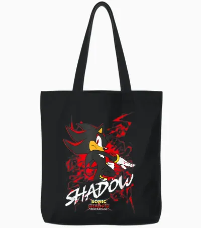 Sonic the Hedgehog, Sonic X Shadow Generations Shadow T-Shirt, Black Tote Bags - Black