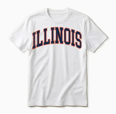 Retro Illinois Tee Vintage Illinois Blue Orange Throwback Il Unisex T-Shirt - White