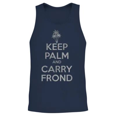 Keep Palm and Carry Frond Unisex Tank Top - Navy