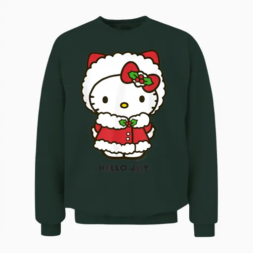 Hello Kitty Hello Joy Holiday Unisex Sweatshirt - Forest