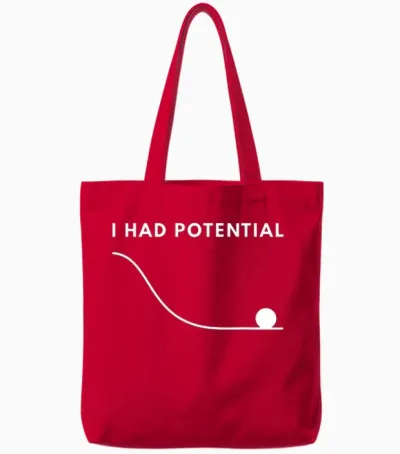 I Had Potential Funny Tote Bags - Red
