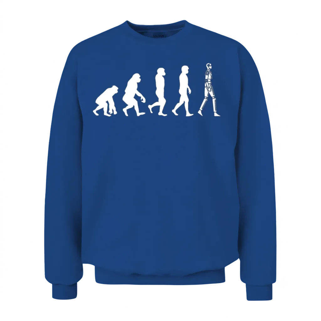 Retro Robots Evolution Robotics Unisex Sweatshirt - Royal