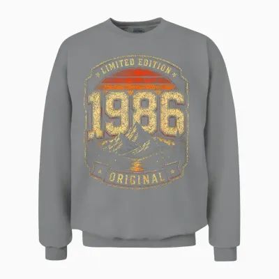 40. Geburtstag Mann Frau 40 Jahre 1986 Deko Geschenk Lustig Unisex Sweatshirt - Sport Grey