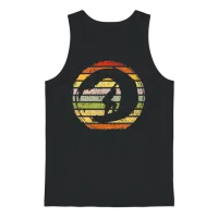 Retro Surfing Unisex Tank Top - Black – 1