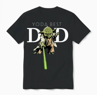Star Wars Yoda Lightsaber Best Dad Father's Day Unisex T-Shirt - Black