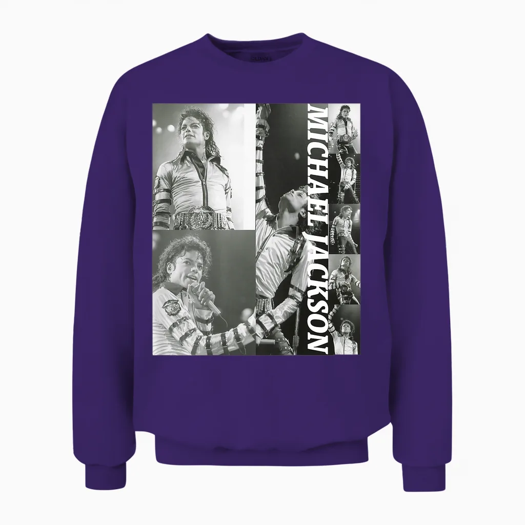 Michael Jackson 012 Back Printed Unisex Sweatshirt in Purple