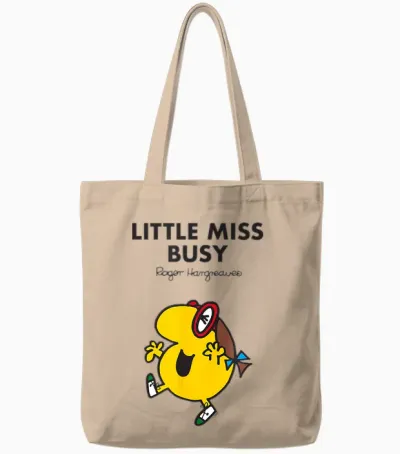 Mr. Men Little Miss Busy Tote Bags - Natural