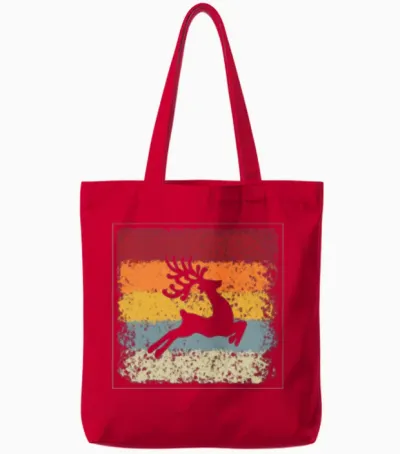 Moose Retro Tote Bags - Red