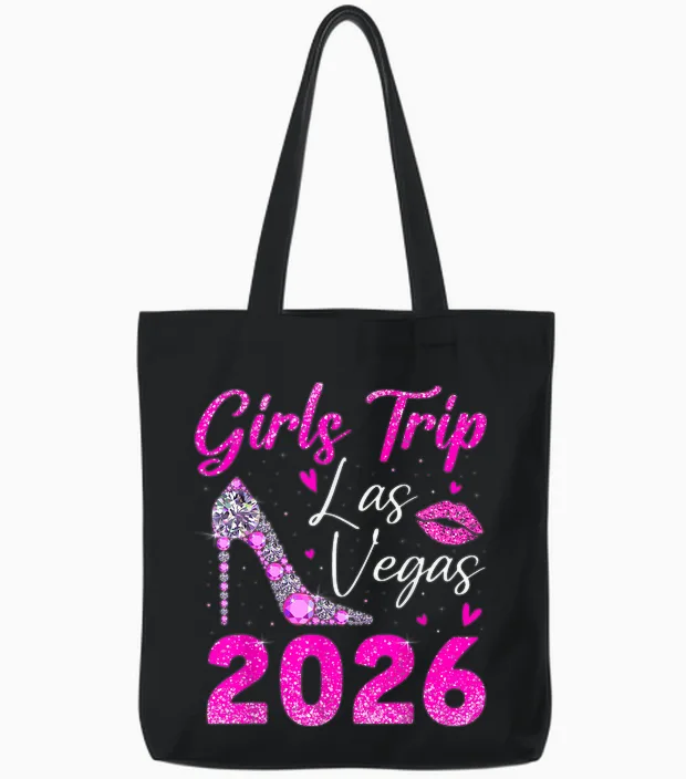 Girls Trip Las Vegas 2026 Women Girls Weekend Trip to Vegas Tote Bags in Black