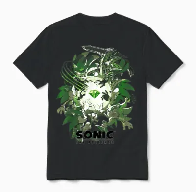 Sonic the Hedgehog Sonic Through the Ages Logo Unisex T-Shirt - Black