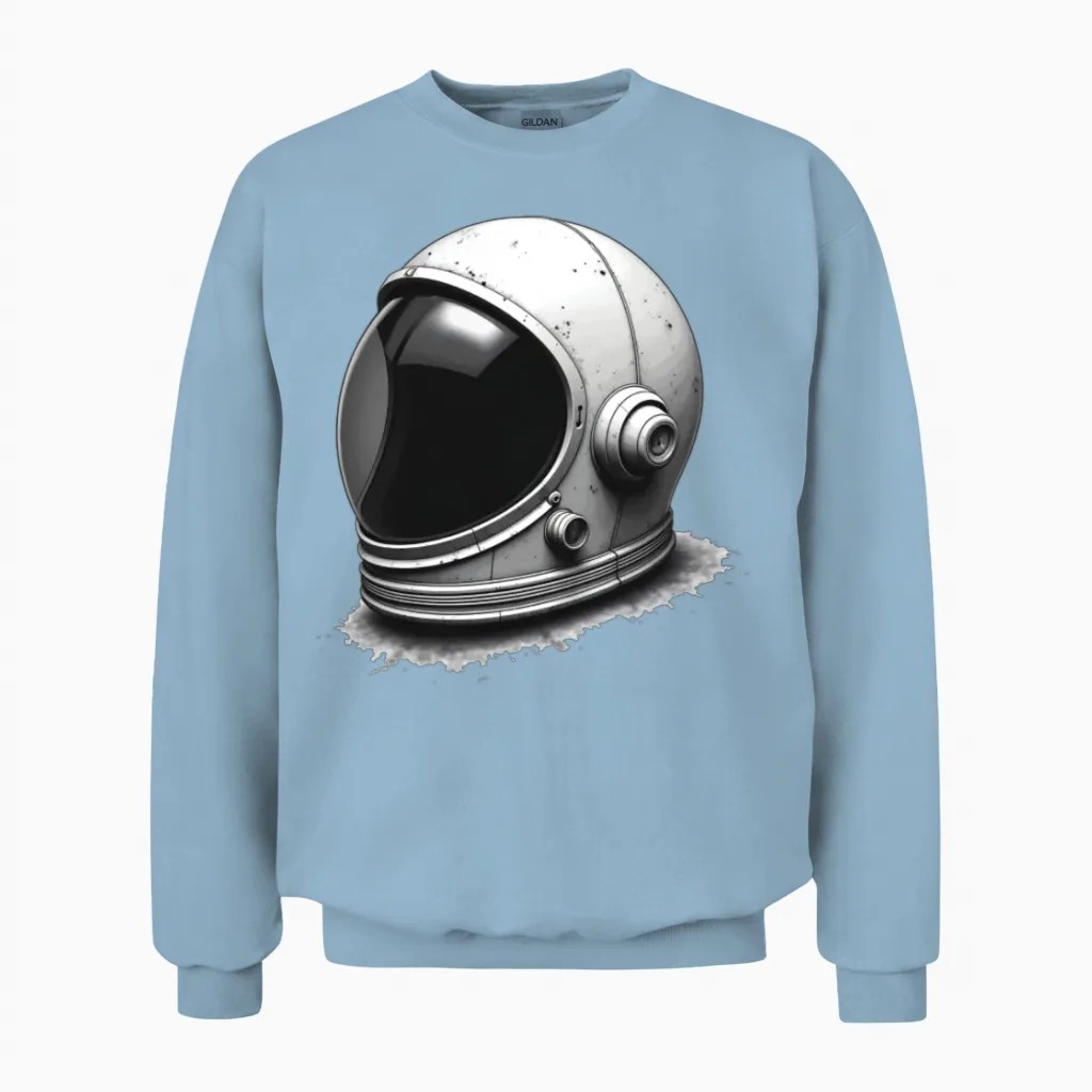 Retro Astronaut Helmet Unisex Sweatshirt - Light Blue