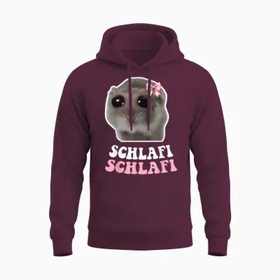 Schlafi Schlafi Funny Hamster Hamster Hamstie Meme Sleep Unisex Hoodie - Maroon