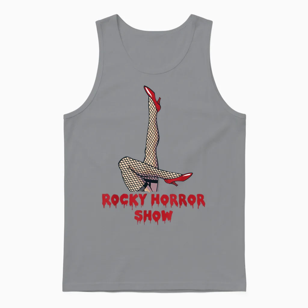 Rocky Horror Show Logo with Legs Up Unisex Tank Top in Sport Grey