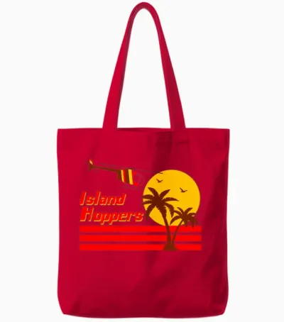 Island Hoppers 80's Tv Tote Bags - Red