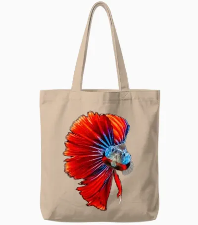 Betta Retro Tote Bags - Natural