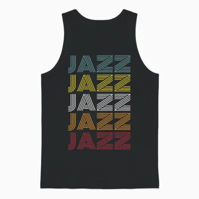 Jazz Retro Unisex Tank Top - Black