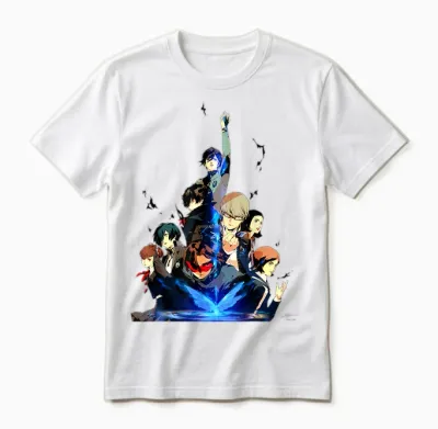 Persona 30th Anniversary Key Art (white Logo) Atlus Unisex T-Shirt - White