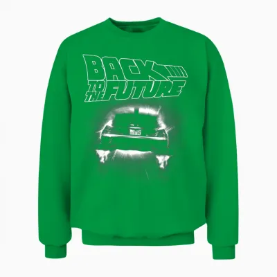 Back to the Future Delorean Fliegt Davon Unisex Sweatshirt - Irish Green