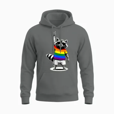 Waschbär Lgbtq Pride Month Unisex Hoodie - Graphite Heather